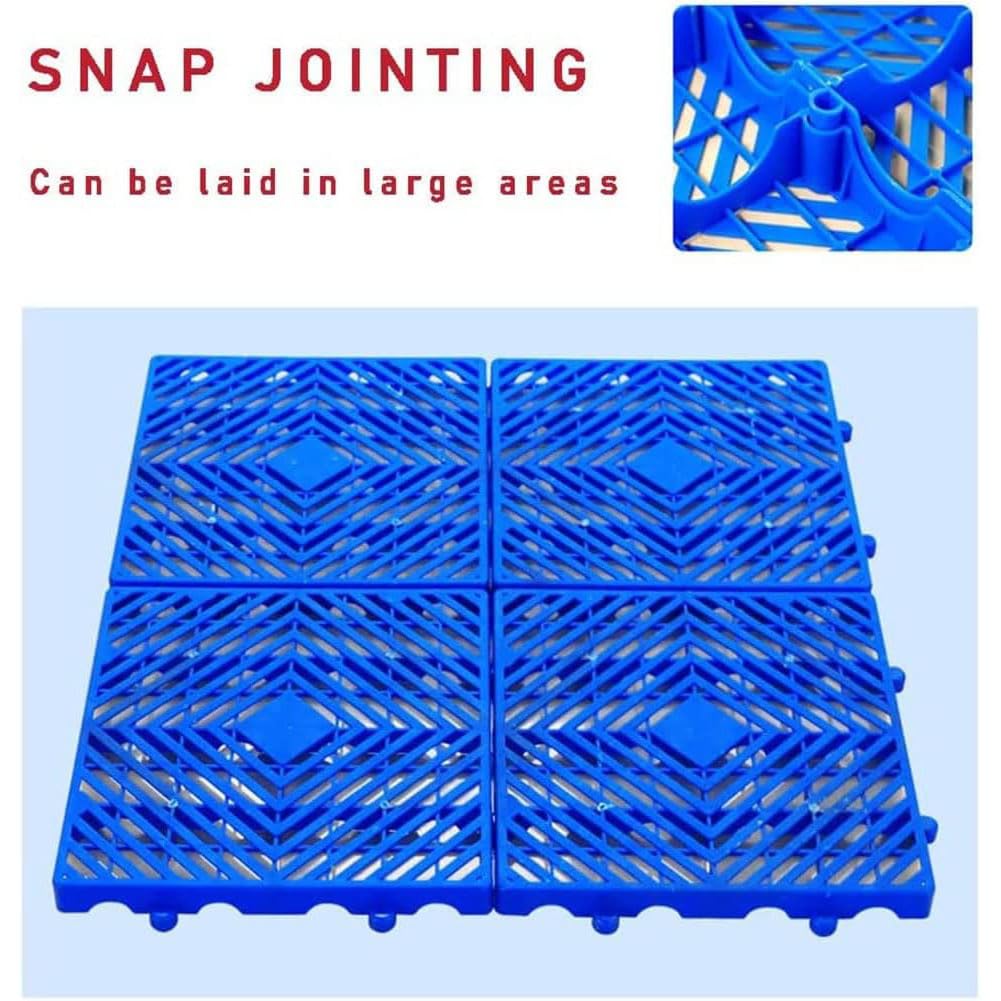 LXSEHN Plastic Pallet, Waterproof Storage Grid Pad, Lightweight Nestable Floor Pallets, 10pcs HDPE Breathable Grids Article Racks for Garage Supermarket Basement,(15.7x15.7x2in)