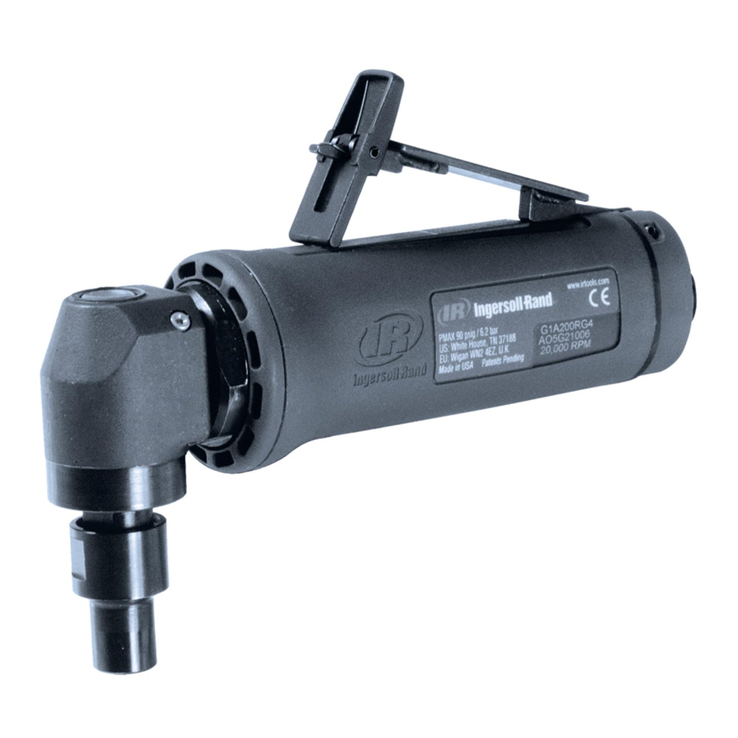 Ingersoll Rand G1A200RG4 Angle Air Die Grinder, 20,000 RPM, 0.4 HP, 1/4" Collet, Rear Exhaust