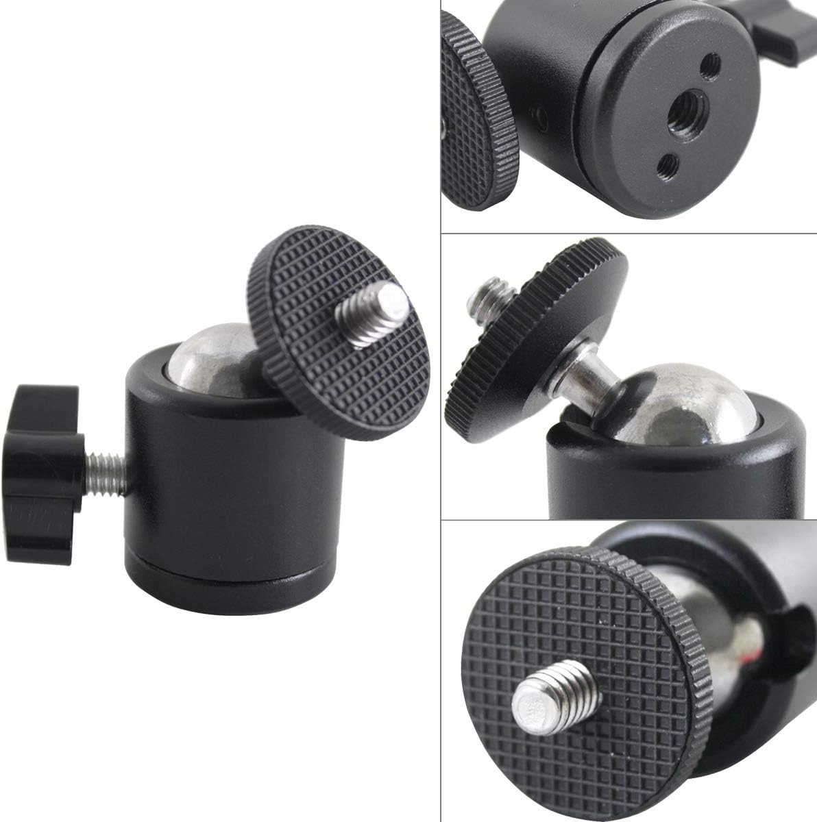 EXMAX 360 1/4 2 Pack Degree Swivel Mini Tripod Ball Head with Screw Thread Base for DSLR Camera Camcorder LED Light