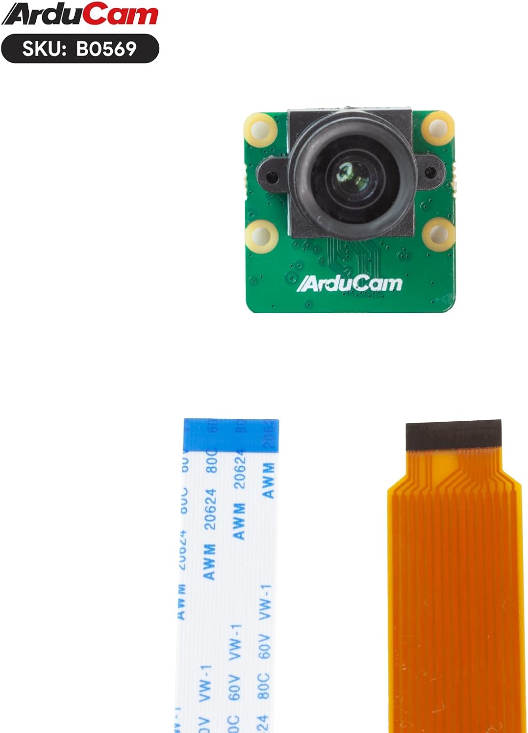 Arducam 4K IMX415 M12 15-15pin, 15-22pin for Raspberry Pi Camera, Low Light Camera Module with Lens, Ribbon Cable