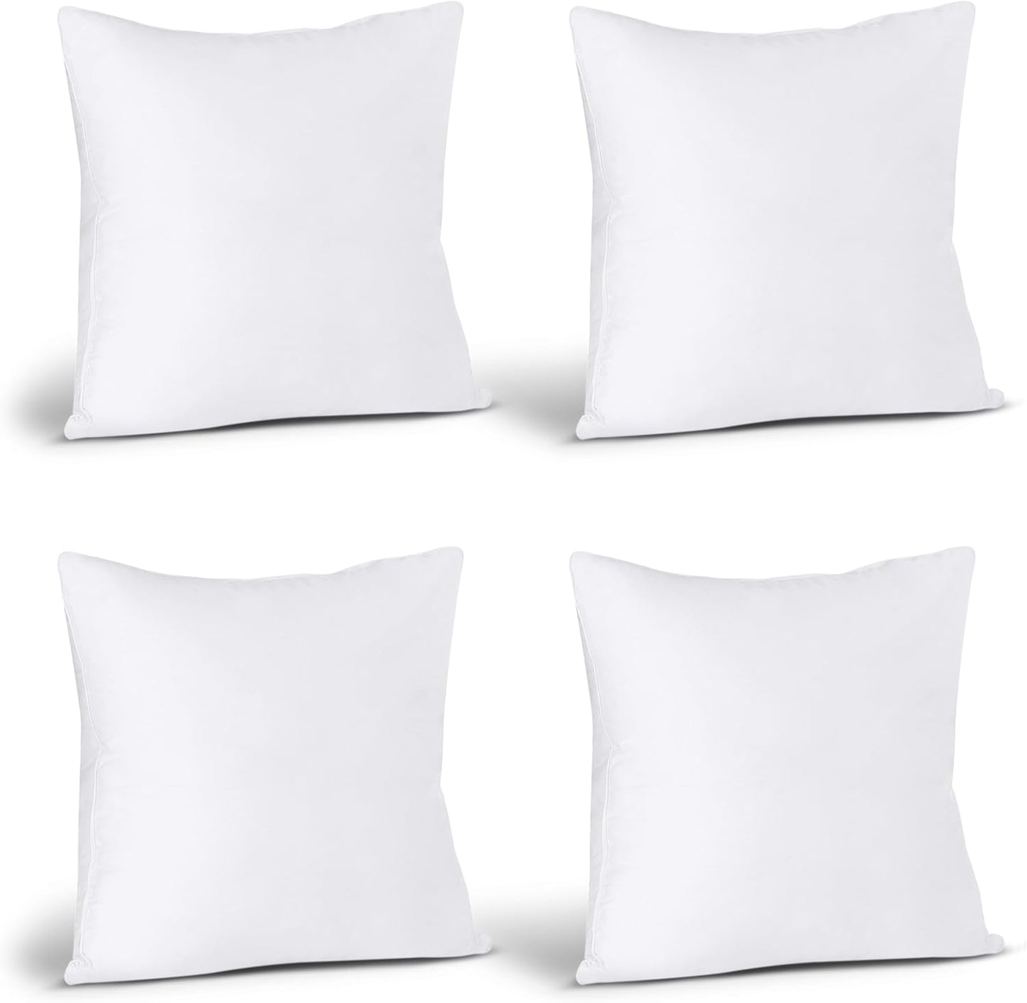 Utopia Bedding Throw Pillows - Fluffy Down Alternative Set of 4 | 16 x 16 Inches, White Decorative Pillows for Home