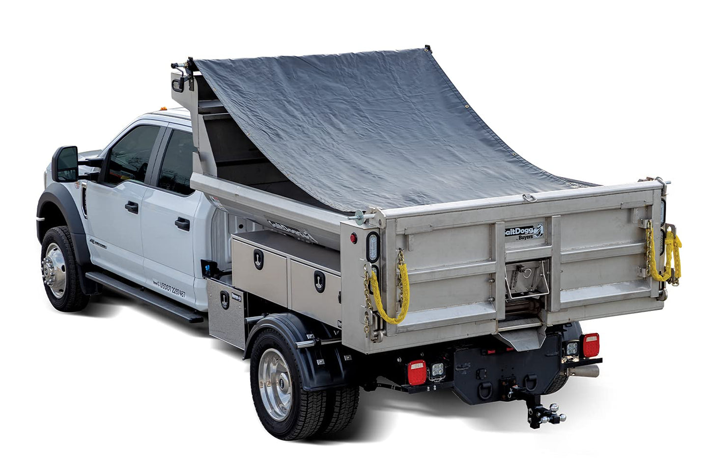 Buyers Products DTR6515 Aluminum Tarp System with Mesh Tarp, 6-1/2 x 15 Feet, Dump Body Tarp Kit, Heavy Duty Double-Stitched Hems, Brass Grommets, Telescoping Roller, Complete Hardware Included