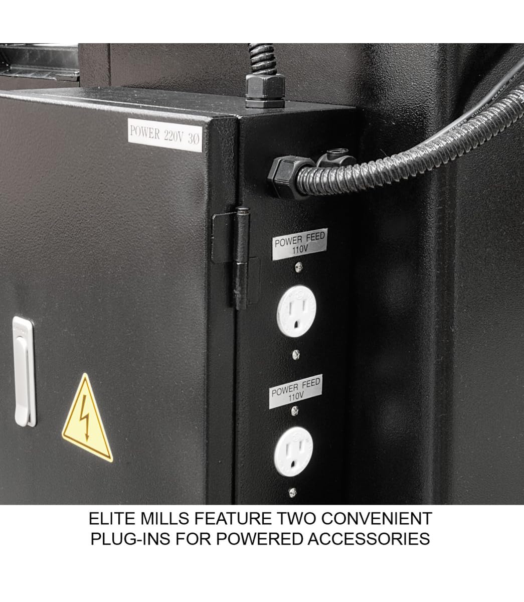 JET Elite Mill, 2-Axis Newall NMS800 DRO, X and Y-Axis Powerfeeds, USA Made Air Draw Bar (Model EVS-949)