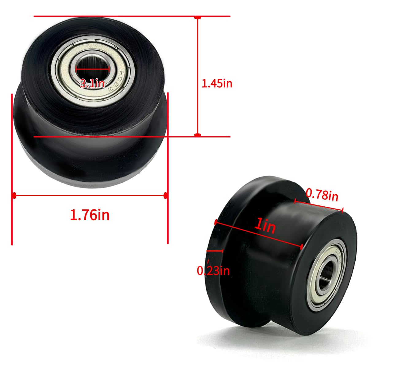 HCLLPS 4-Pack Universal Gym Machine Roller Wheels - Heavy-Duty Black Plastic Rollers for Multi-Model Home Fitness Equipment, Direct Replacement for Worn Exercise Machine Components