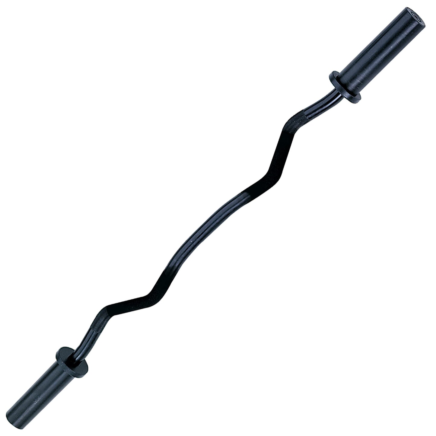 Body-Solid (OB47B) Olympic EZ Barbell Curl Bar with Knurled Grip, 47" Black Finish for Upper Arm Mass, Strength and Definition, Compatible with 2" Dia. Hole Plates and Barbell Collars (Midnight Black)