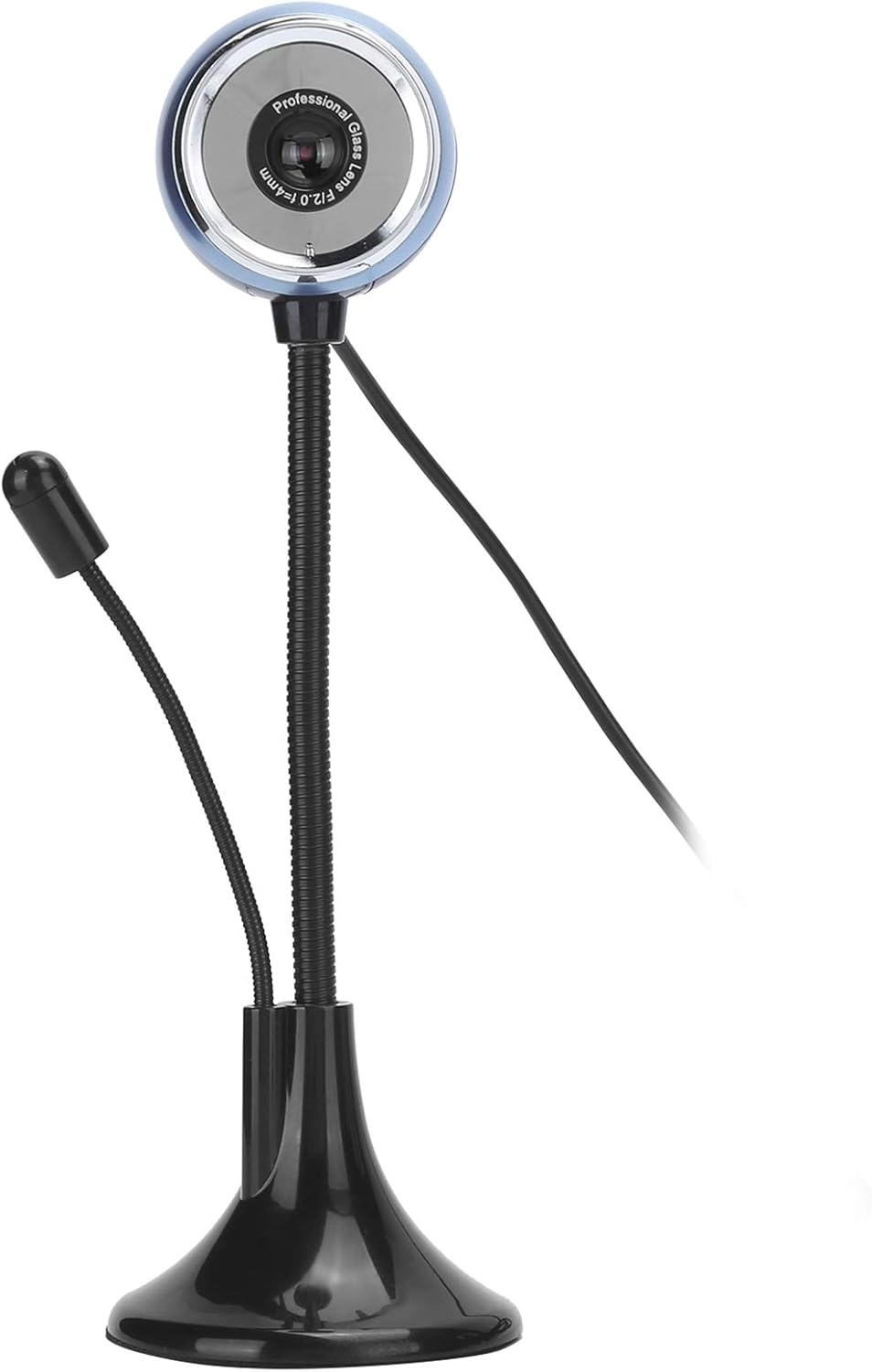 ASHATA 360 480P Mini Web Camara with Microphone, Degree Rotated USB HD Webcam for Desktop PC Laptop Video Calling