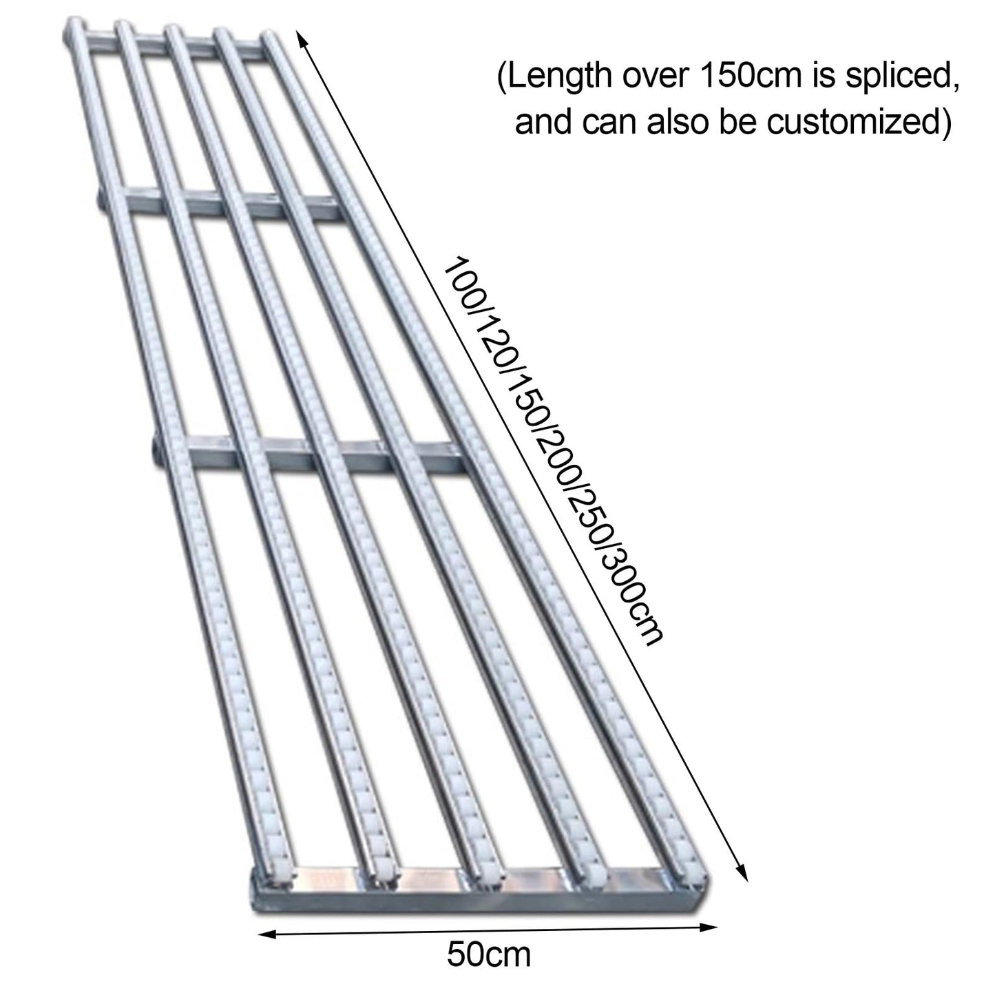 Light-Duty Roller Stand Conveyor - Portable ABS Plastic Slides, Splicable Design for Easy Transport & Unloading, 50cm Width x 150cm Length, Ideal for Box Line Handling
