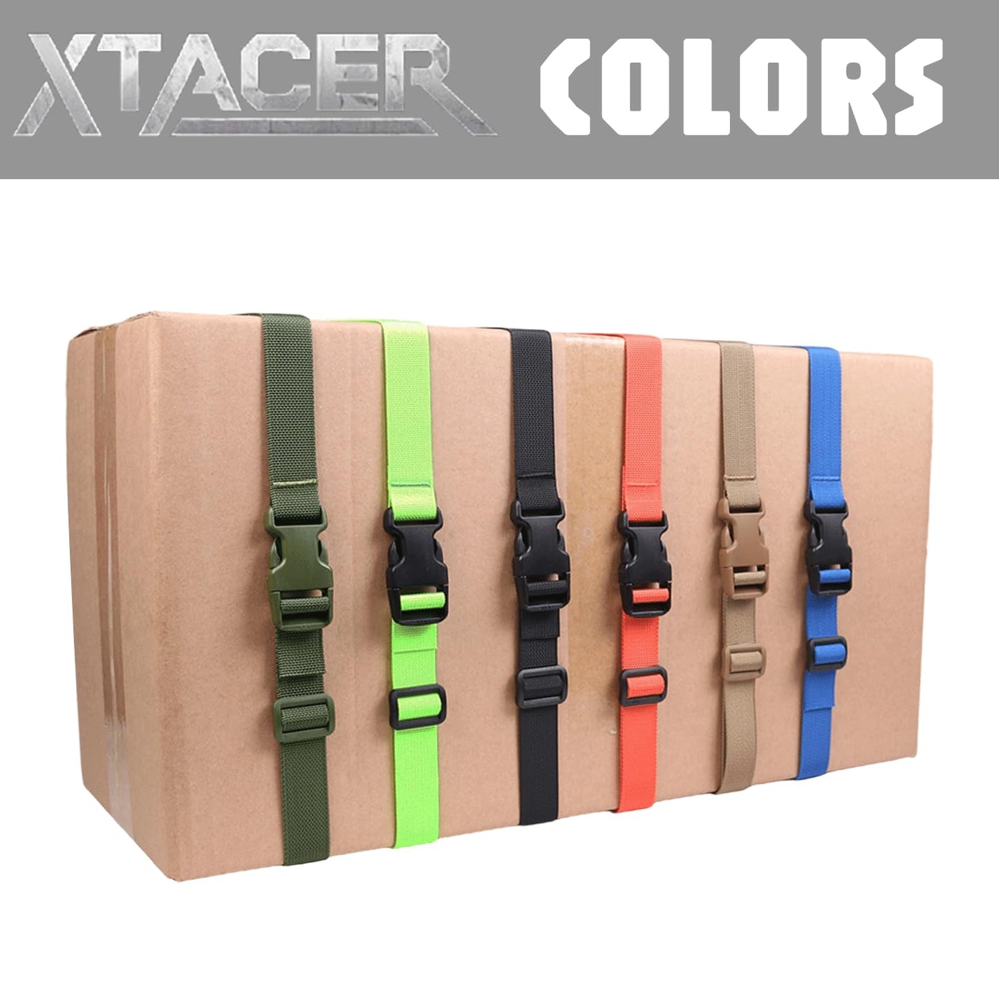 XTACER Backpack Accessory Strap Luggage Straps Cover Strap Sleeping Bag Strap with Buckle (TAN - Release Buckle Straps (4-Pack))