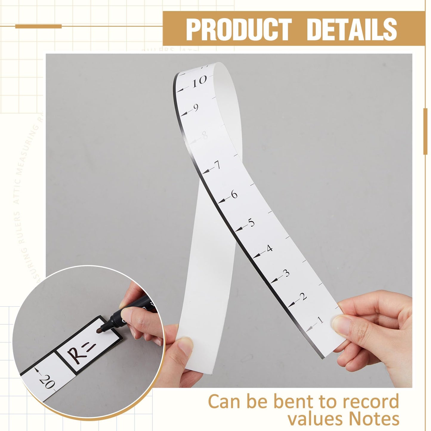 Saysurey Attic Measuring Rulers (Case of 1000), 20 Inch, Card Stock, Attic Insulation R-value Ruler for Insulators Ceiling Insulation