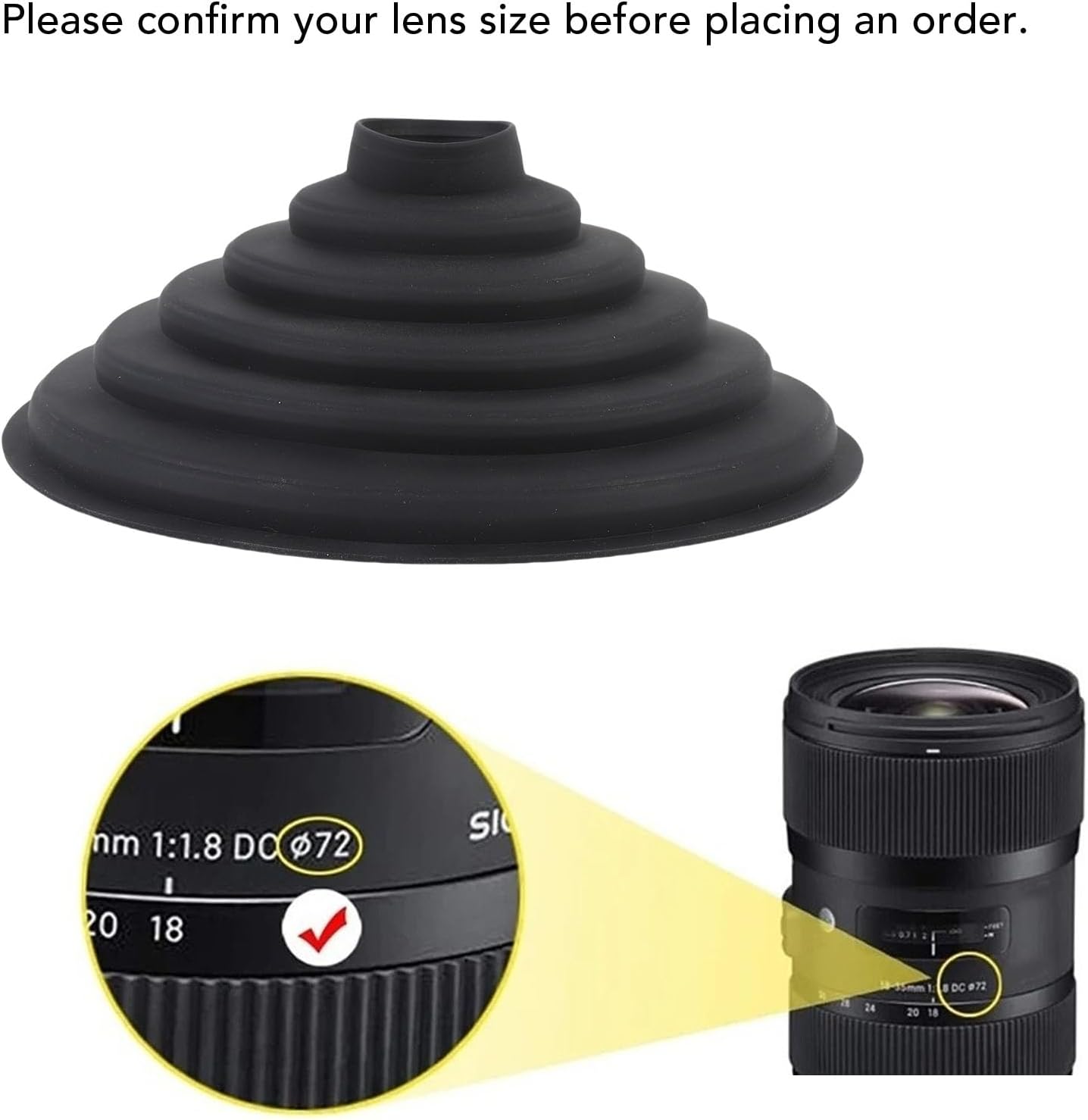 30-50mm Dpofirs Anti Reflective Silicone Lens Hood for Camera, Foldable Lightweight Shade for Outer Diameter Mirrorless