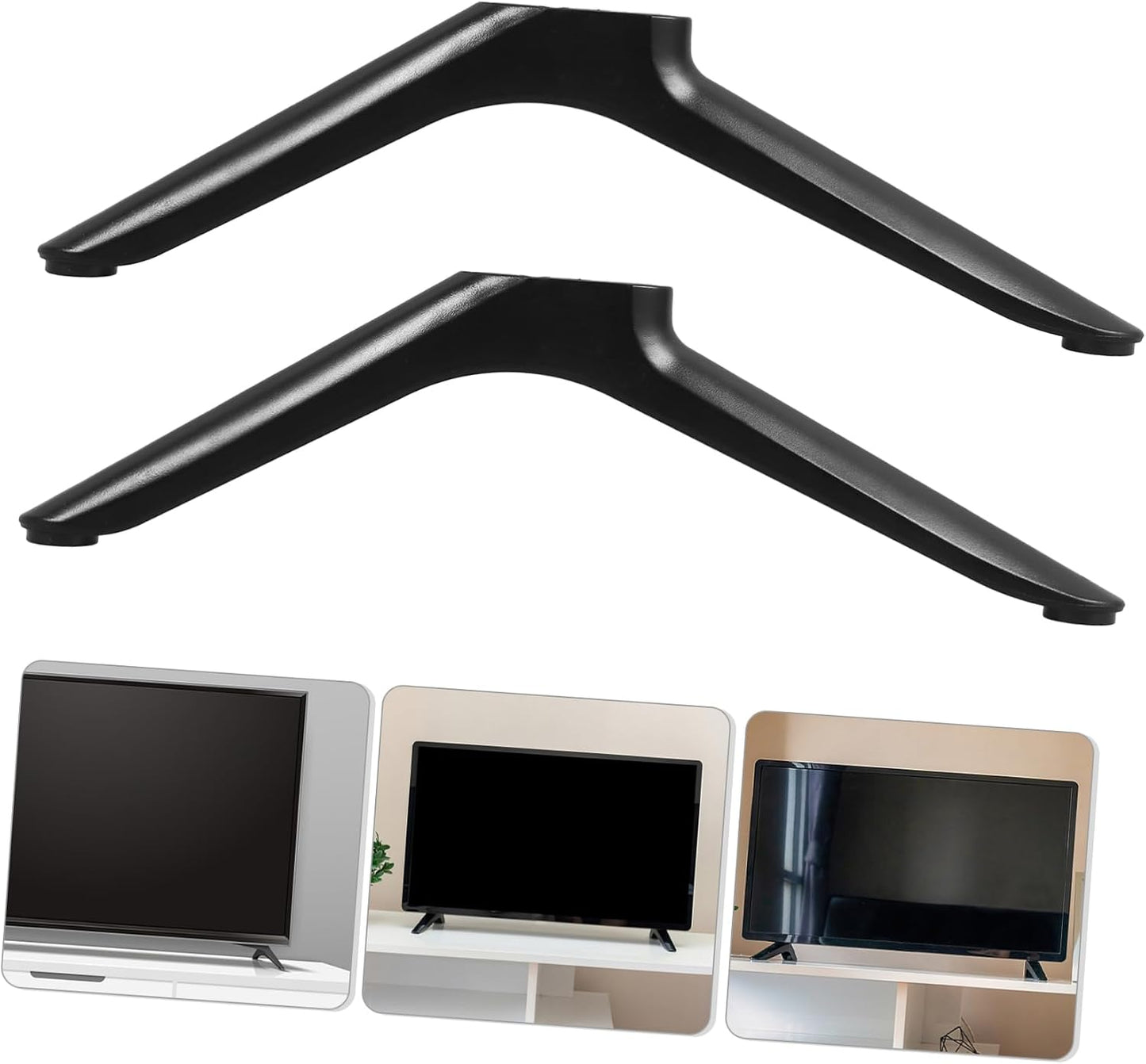 JEWEDECO 2pcs Tv Support Stand with Sturdy Base Height Television Holder Design for LCD Led Easy to Install