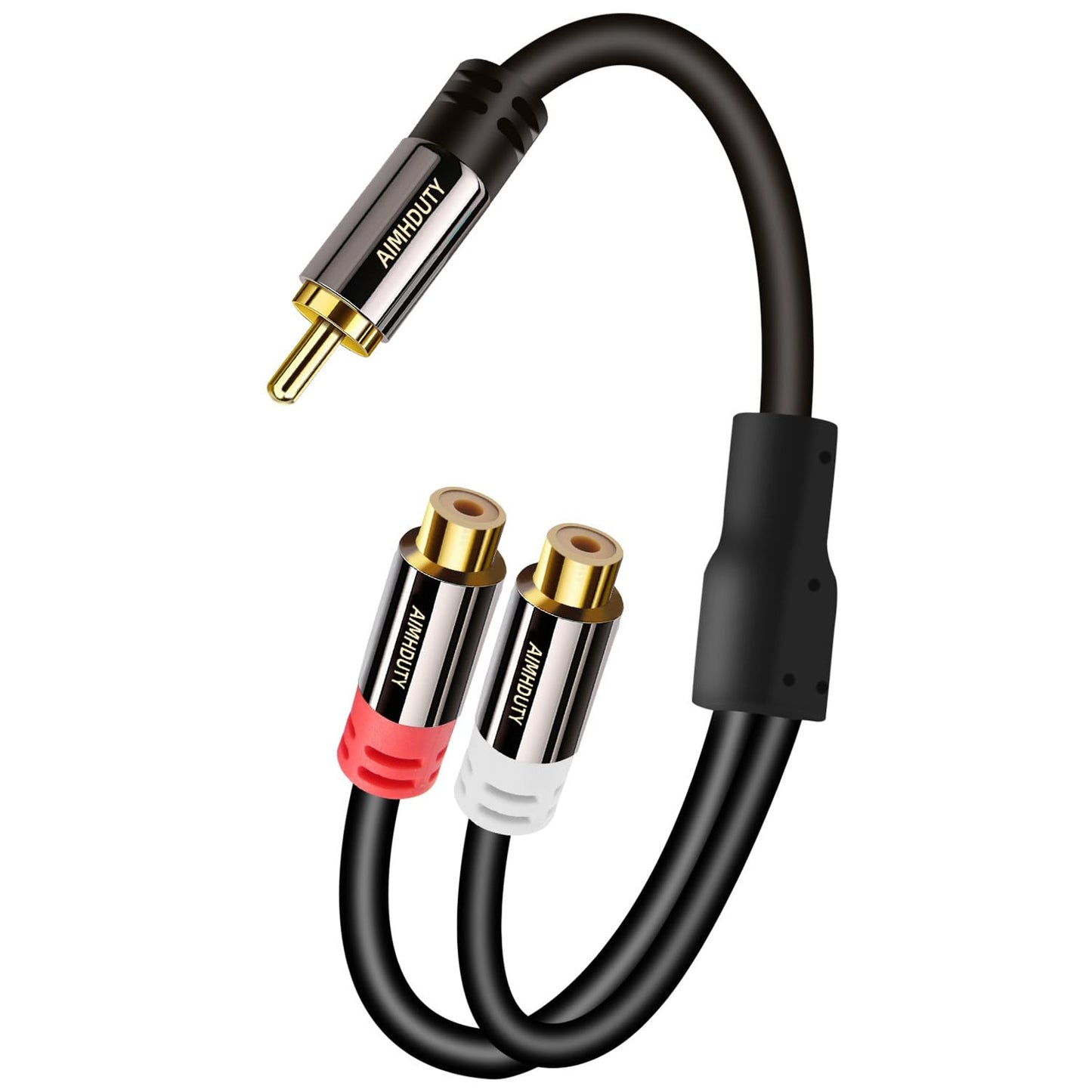 AIMHDUTY 1 2 Speaker-0.7 RCA Splitter Cable, Male to Female RCA Y Splitter Cable Stereo Aduio Video Adapter Extension