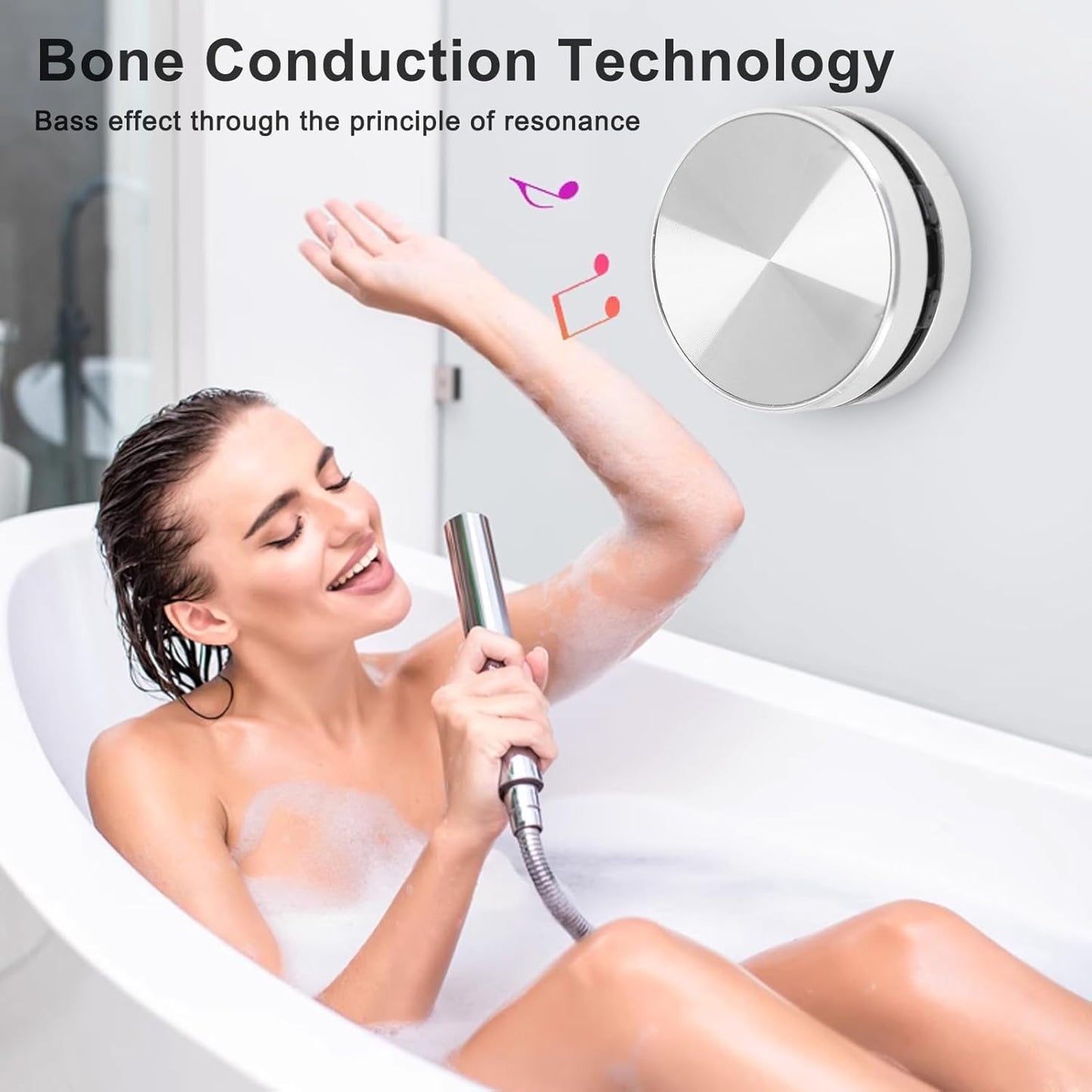 Bewinner Bone Conduction Speakers Ultra Mini, Turn Anythin into A Speaker, Stereo Bass Portable Small Cordless Speaker