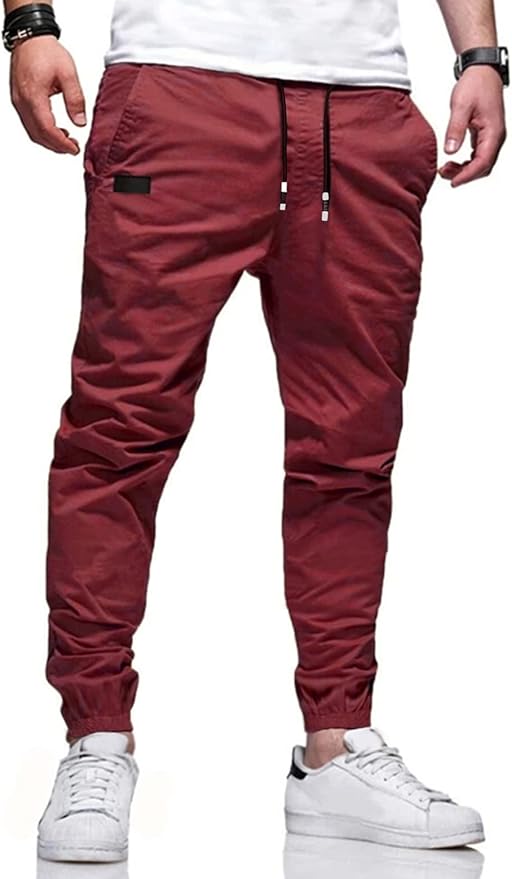 Men Joggers Chino Cargo Pants Hiking Outdoor Recreation Pants Twill Fitness Track Jogging Pants Casual Cotton Pants