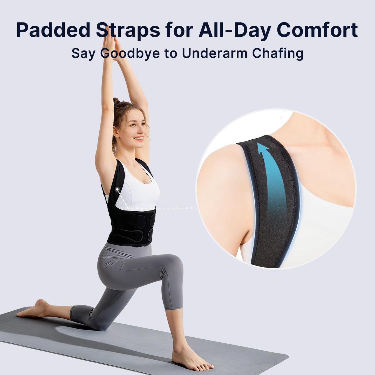 Fit Geno Posture Corrector for Women and Men HeightFit: Patented Height Adjustable Back Brace - Neck Shoulder & Full Back Pain Relief - Improve Posture Correct Hunchback Slouching Under Clothes (Large)