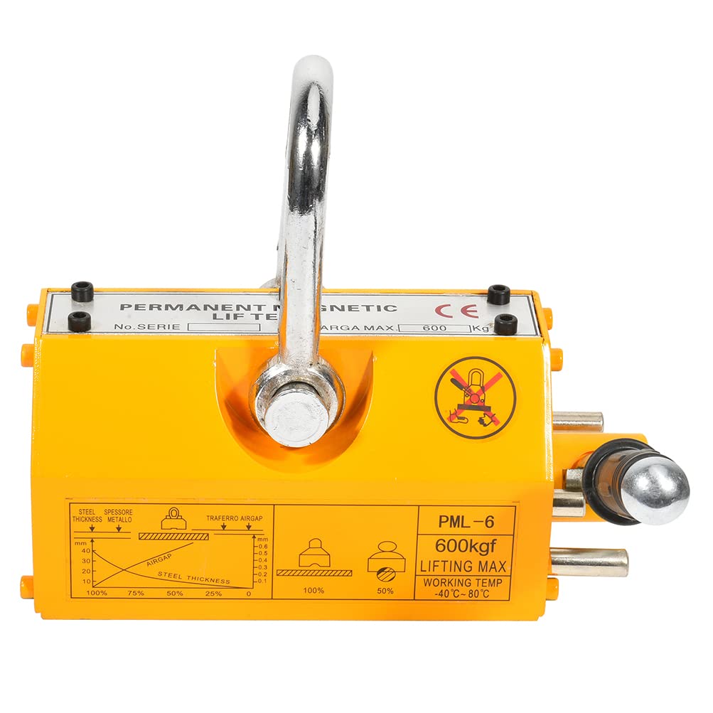 SCITOO - Permanent Magnetic Lifter Heavy Duty Steel Lifting Hoist Crane Tool 1320LB 600KG