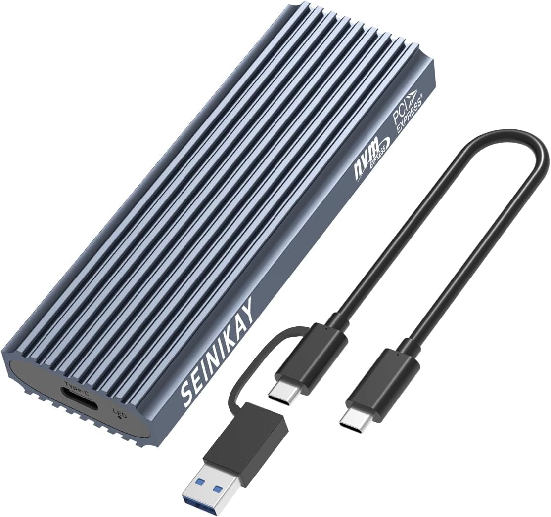 SEINIKAY M.2 3.2 2 (10 10Gbps 16TB NVME Enclosure, Tool-Free USB Gen Gbps) to NVME Adapter with Heat Sink, Speed, Plug