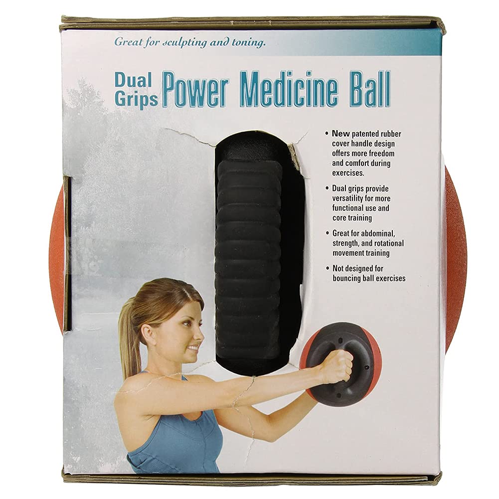 Aeromat Dual Grip Power Medicine Ball, 9cm/8-Pound,Black/Orange