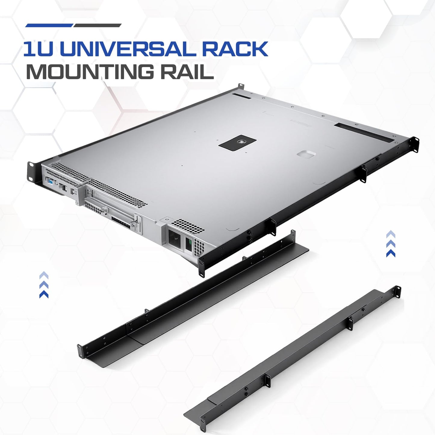 Shimeyao 1 Set 1U Rack Mount Rails Universal 4 Post Server Rack Rail Shelf 24-36 Inch Adjustable Depth 220 lb Capacity for 1U Server Shelf Computer Cabinets Network Equipment IT Accessories