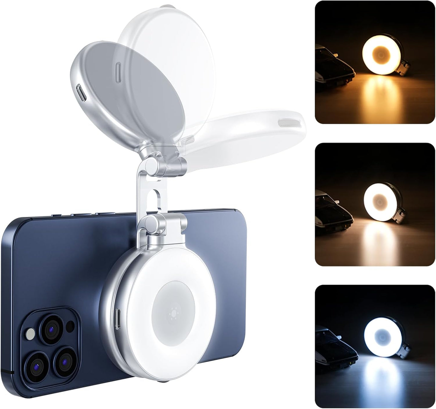 AFAITH C03 CRI97 360 Magnetic Selfie Ring Light, Phone Light Compatible with iPhone Magsafe, LED Selfie Ring Fill Light