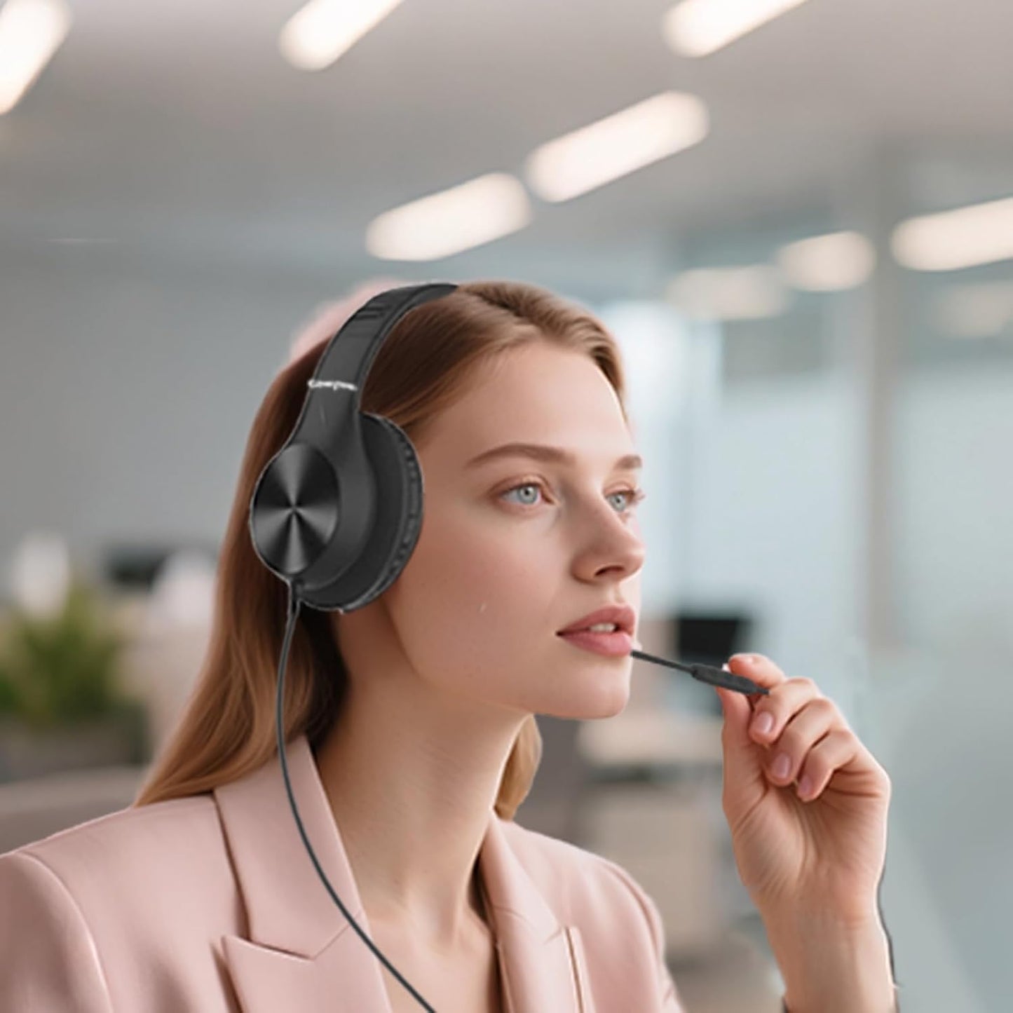 15/16/17, Cowyawn USB C Headphones Wired, Over Ear USB C Wired Headphones with Microphone, HD Stereo Sound, Volume