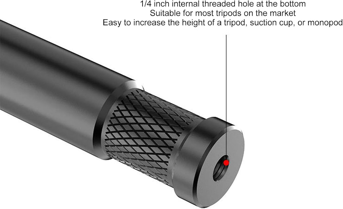 Akozon 1/4 Inch Selfie Stick Extension Pole Aluminum Alloy Tripod Mount Monopod Extension Rod with Thread for SLR