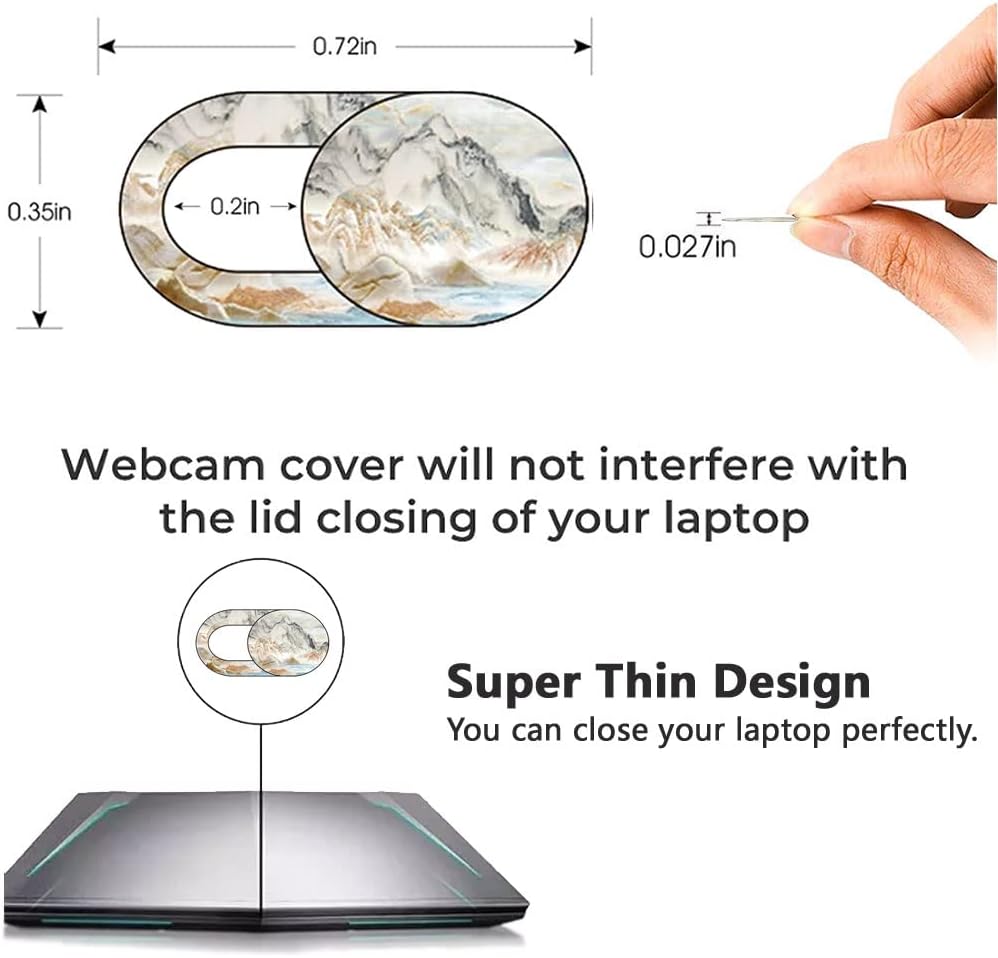 FadyRaye 8 Pack, Marble Laptop Camera Cover Slide Cute Webcam Cover Slide Phone Camera Cover, Ultra-Thin Computer