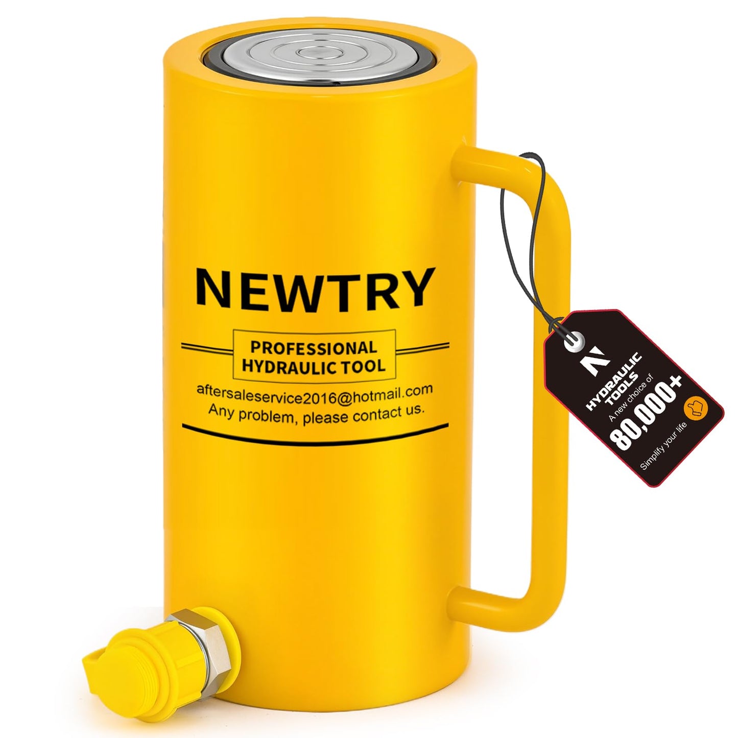 NEWTRY 30 ton Hydraulic Jack Cylinder Long Ram 6” Stroke Portable Hydraulic Industrial Lifting Porta Power Retract Automatically