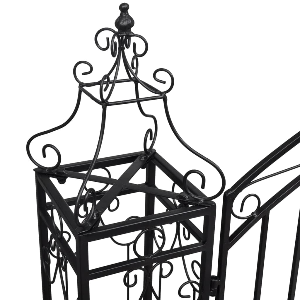 vidaXL Garden Gate, Ornamental Fence Gate with Bolt Hinge, Trellis Arch for Climbing Plants, Entrance Gate for Outdoor Backyard, Wrought Iron