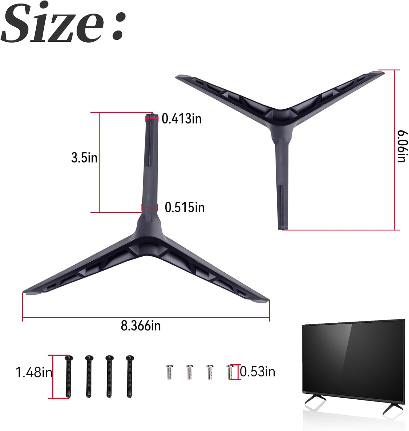 XYgdhqpt D40F-G9 V405-H19, TV Stand Legs (with Screw) Compatible with V-izio and Only Compatible with the Listed Models