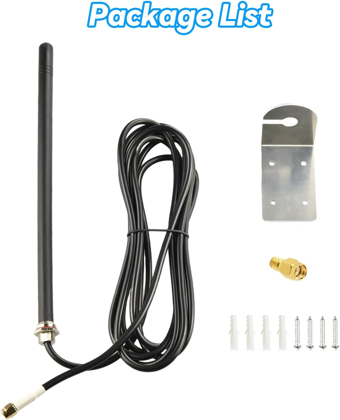 Boobrie 2.4Ghz 5Ghz/5.8Ghz 9.84ft Dual Band Outdoor WiFi Antenna Omnidirectional WiFi Antenna Cable SMA Male & RP-SMA
