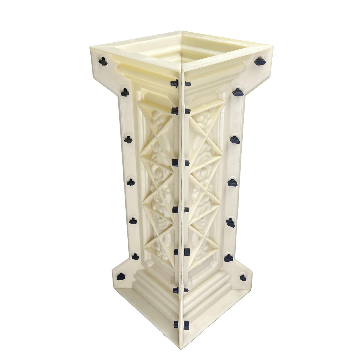DIYUNIMOULD Concrete Balcony Mold, 26.78 Inches Balcony Spacing Column Mold for Garden Park Balcony Decoration (Floret), White