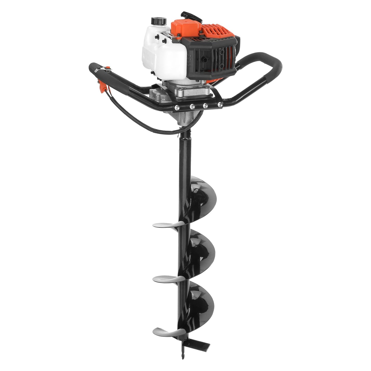 VEVOR Post Hole Digger, 43cc 1250W Auger Post Hole Digger, Gas Powered Earth Digger with 8" Earth Auger Drill Bit, 30 inch Long Alloy Steel Auger, for Farmland, Garden and Plant, EPA Certification