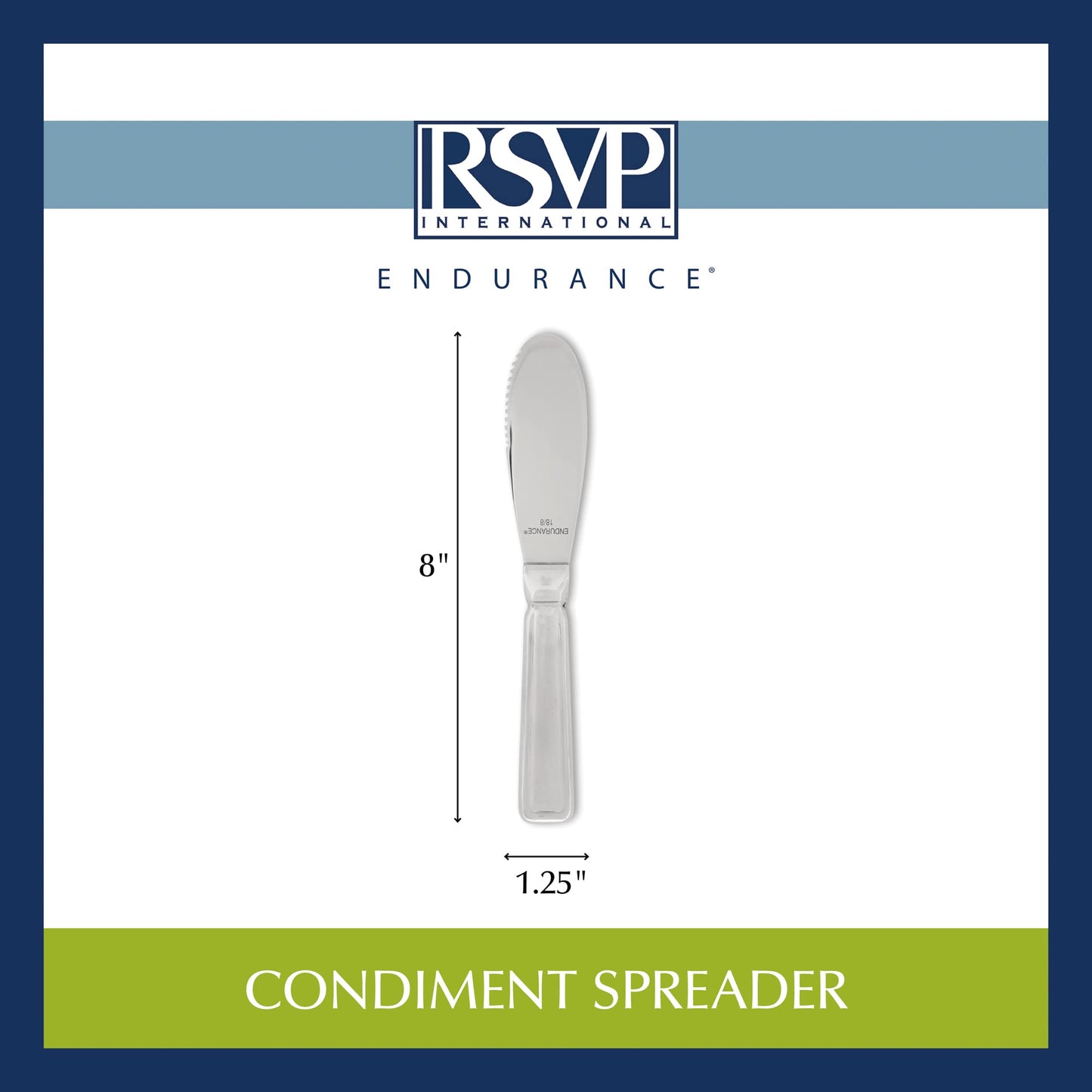 RSVP International Endurance Kitchen Collection Condiment Utensils, Spreader,Silver