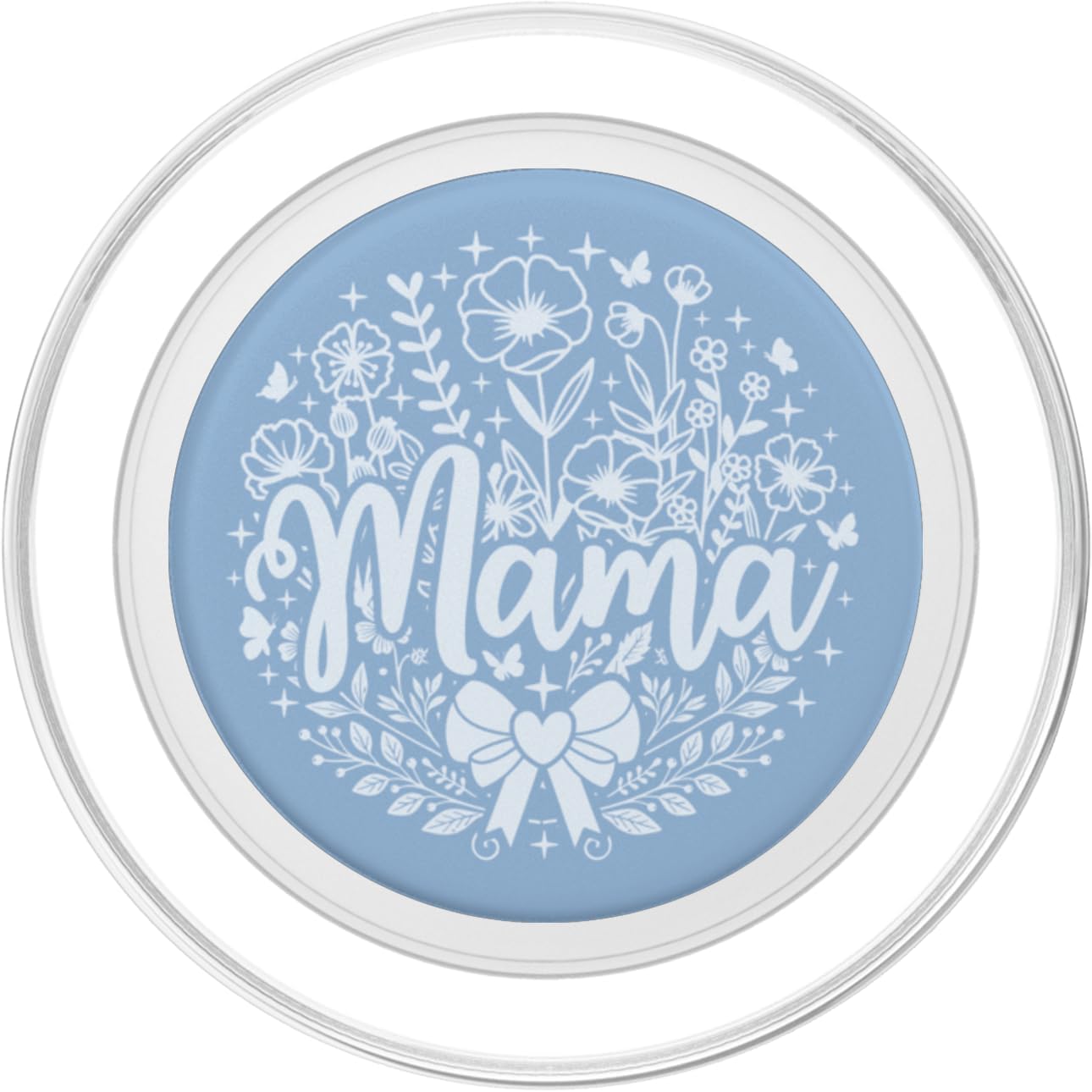 Botanical Wildflower Mama Mothers Day Gifts Co. Pastel Baby Blue Heart Mama Bow Minimalist Floral Wildflower PopSockets
