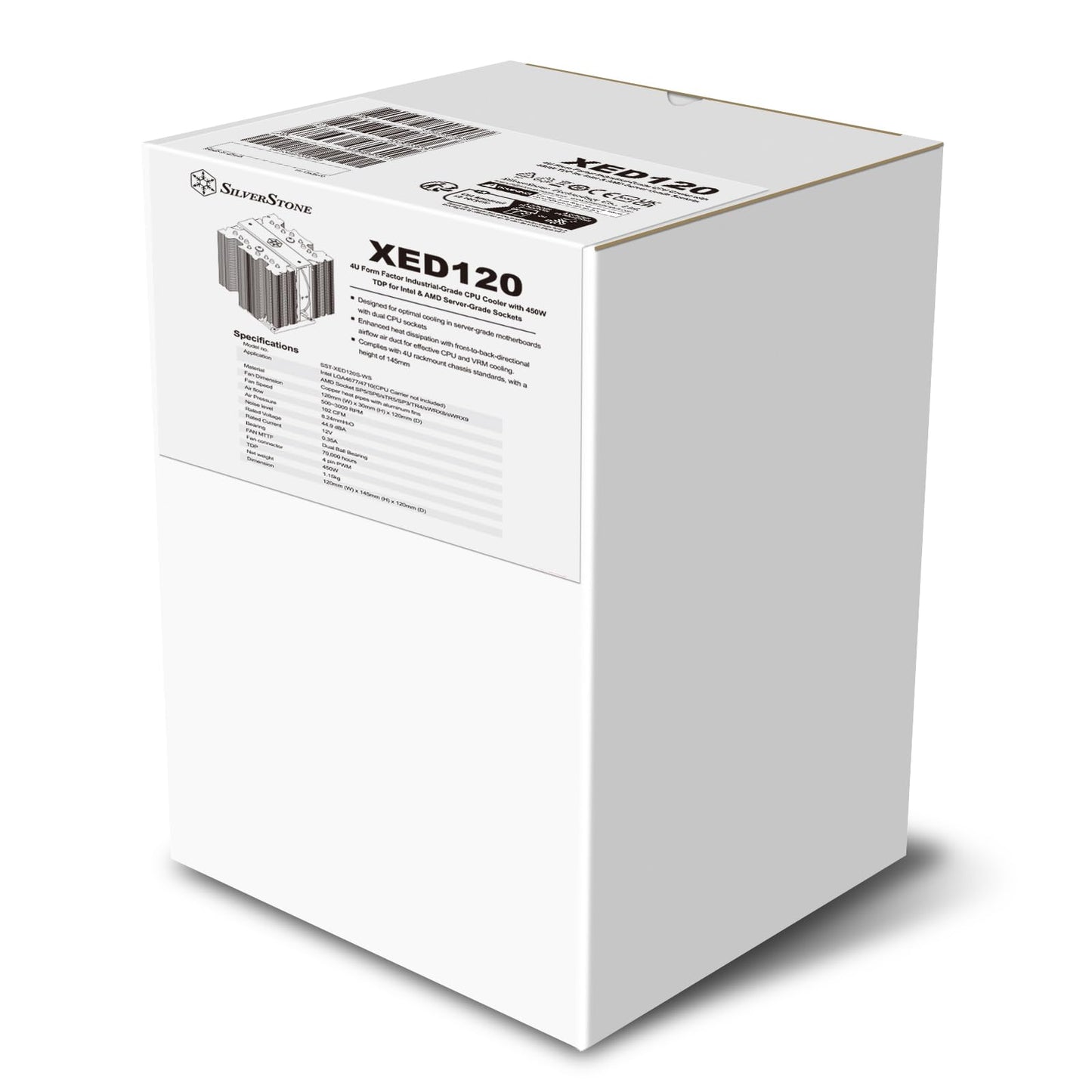 Silverstone Technology XED120 WS 4U Industrial-Grade 450W TDP CPU Cooler, SST-XED120S-WS