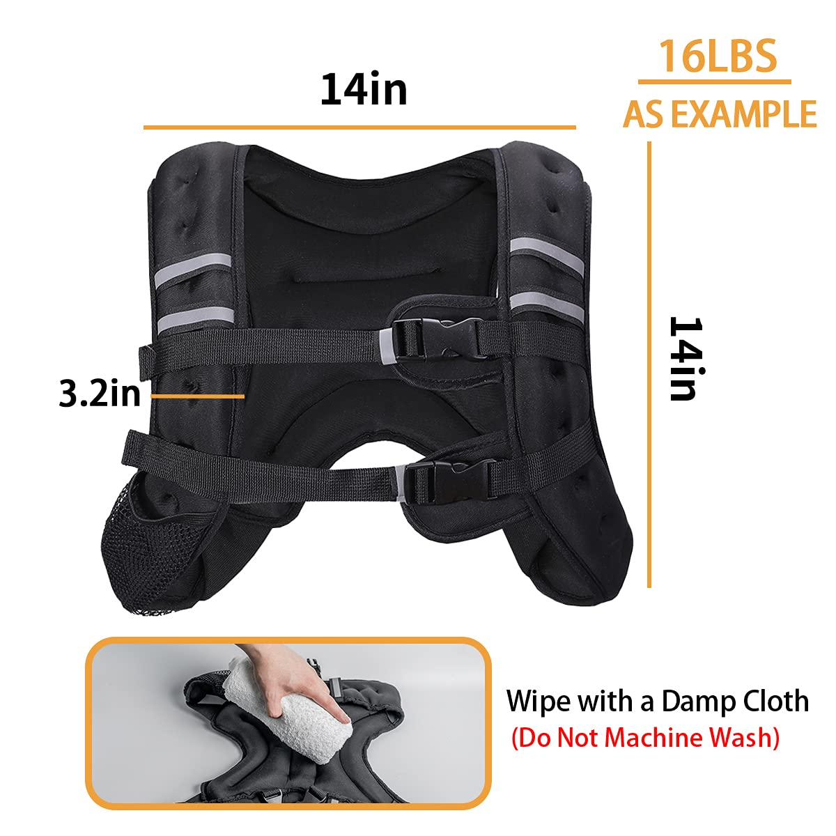 BITLIFUN Weighted Vest for Men Workout，Strength Training Weight Vest for Men and Women, Workout Equipment for Training,Running,Jogging,etc - 8lbs,12lbs,16lbs,20lbs,25lbs (20LBS (9.1KG), Black)
