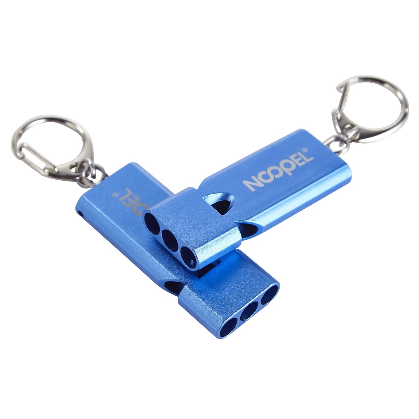 Whistle Emergency Noopel Three Tubes Survival Whistles 2 Pack with Lanyard for Hiking Camping Kayak Sports Outdoor Safety Kids Lifeguard Rescue Signaling (Blue)