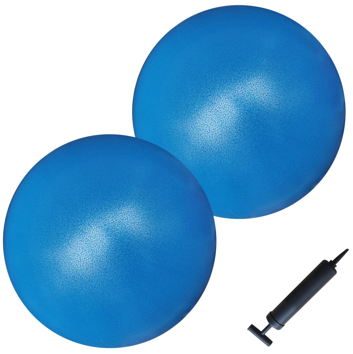 AppleRound 9-inch Pilates Ball, Pack of 2 with 1 Pump, Small Exercise Ball for Pilates, Yoga, Fitness, Physical Therapy, Stability Core Training (Blue)