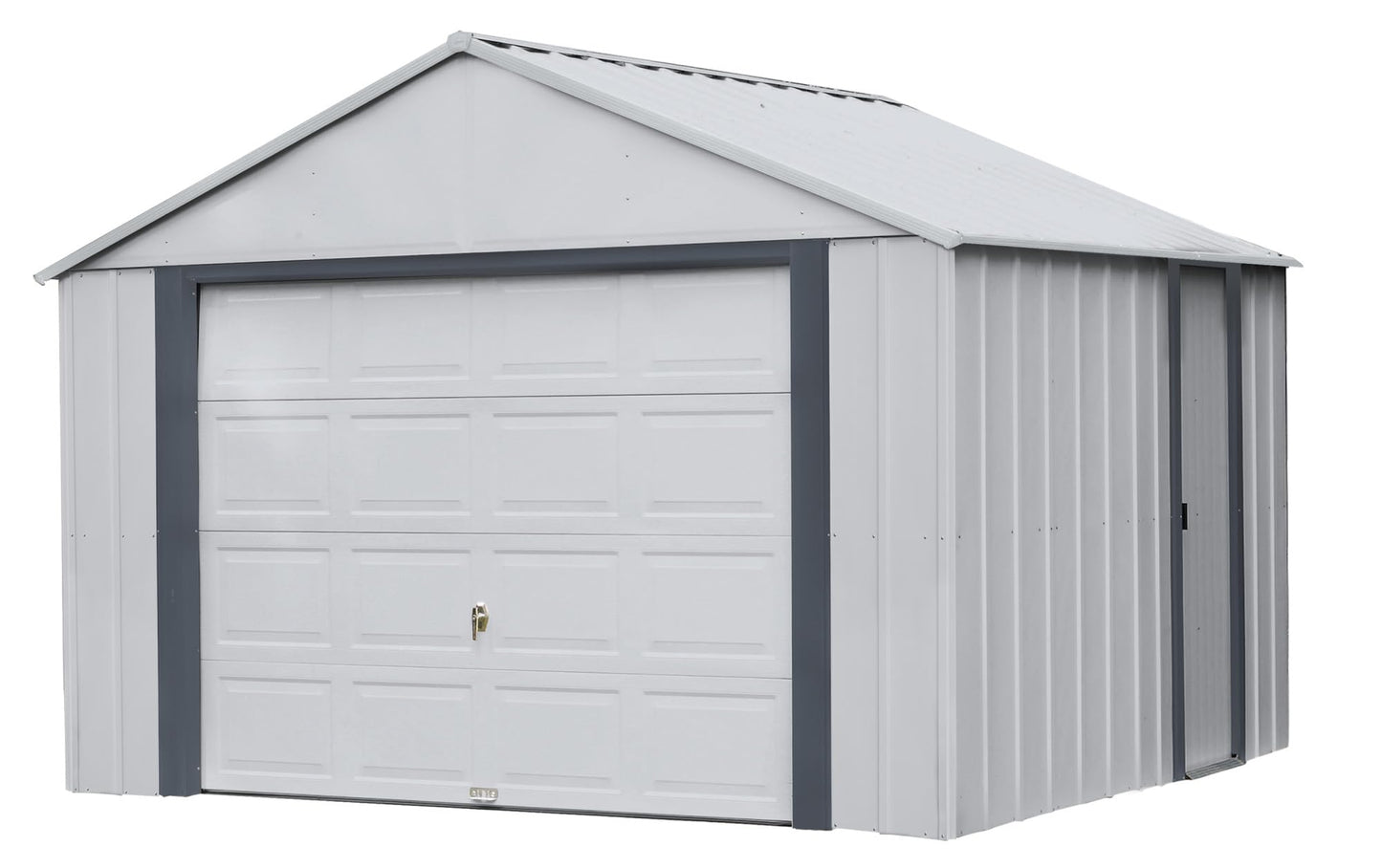 Arrow Shed 12' x 10' Murryhill Garage Galvanized Steel Extra Tall Walls Prefabricated Shed Storage Building, 12' x 10', Flute Gray