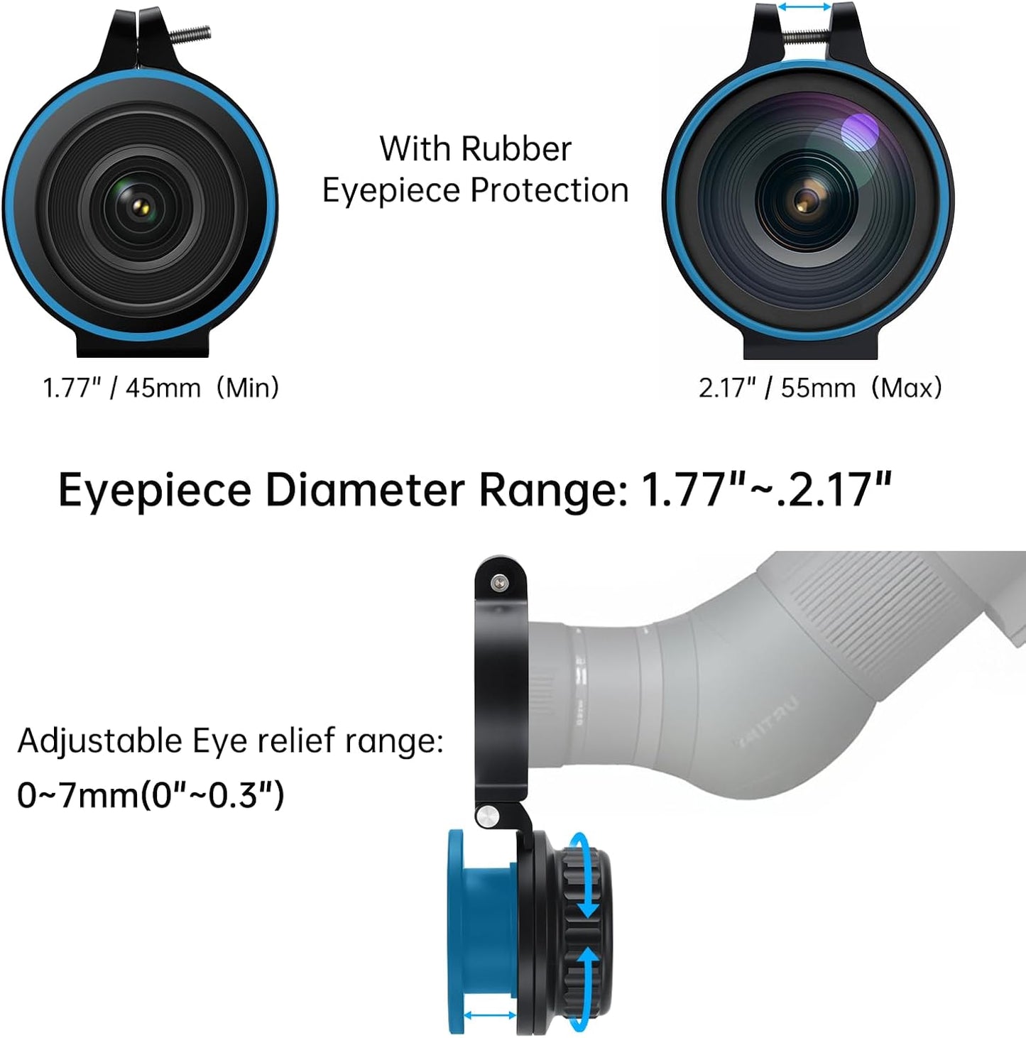 AIYUNDI Magnetic Spotting Scope Phone Adapter CNC Aluminum, Quick-Install Stable Mount for iPhone & Android Fits
