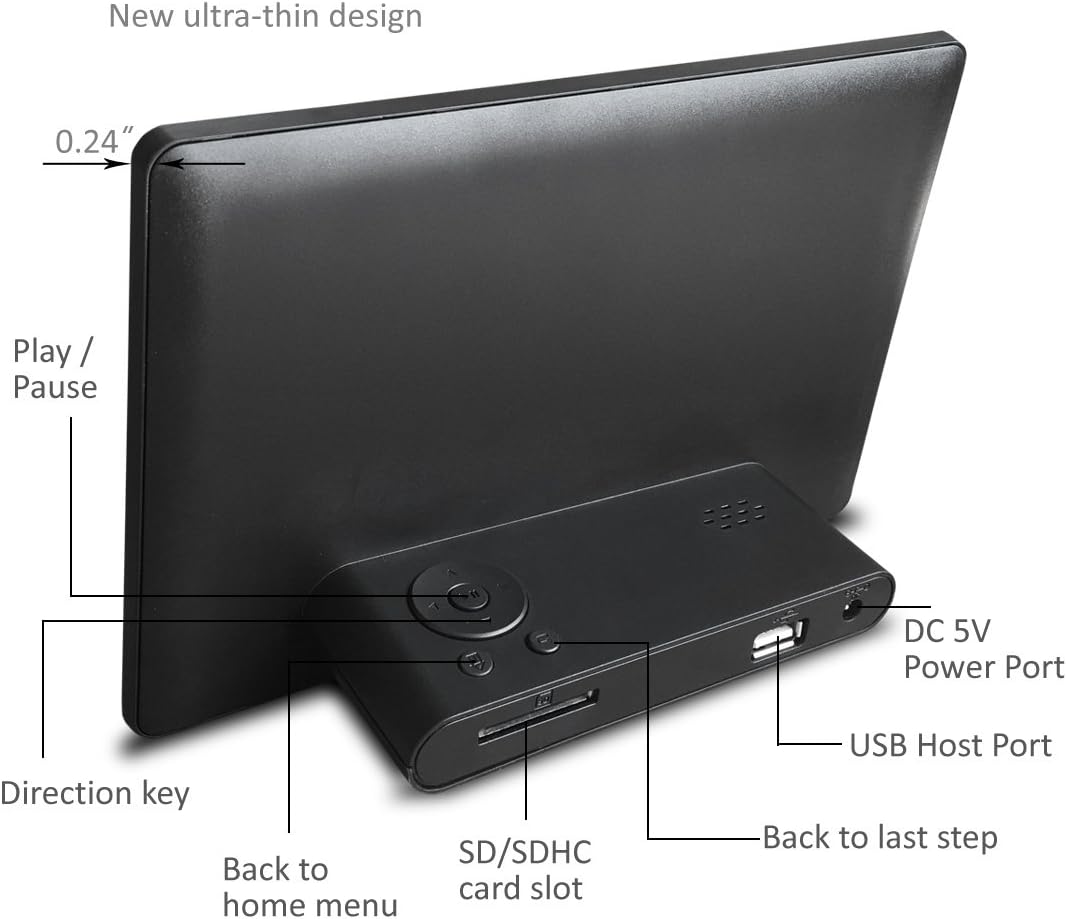 Sungale 7" Sleek HD Digital Photo Frame by