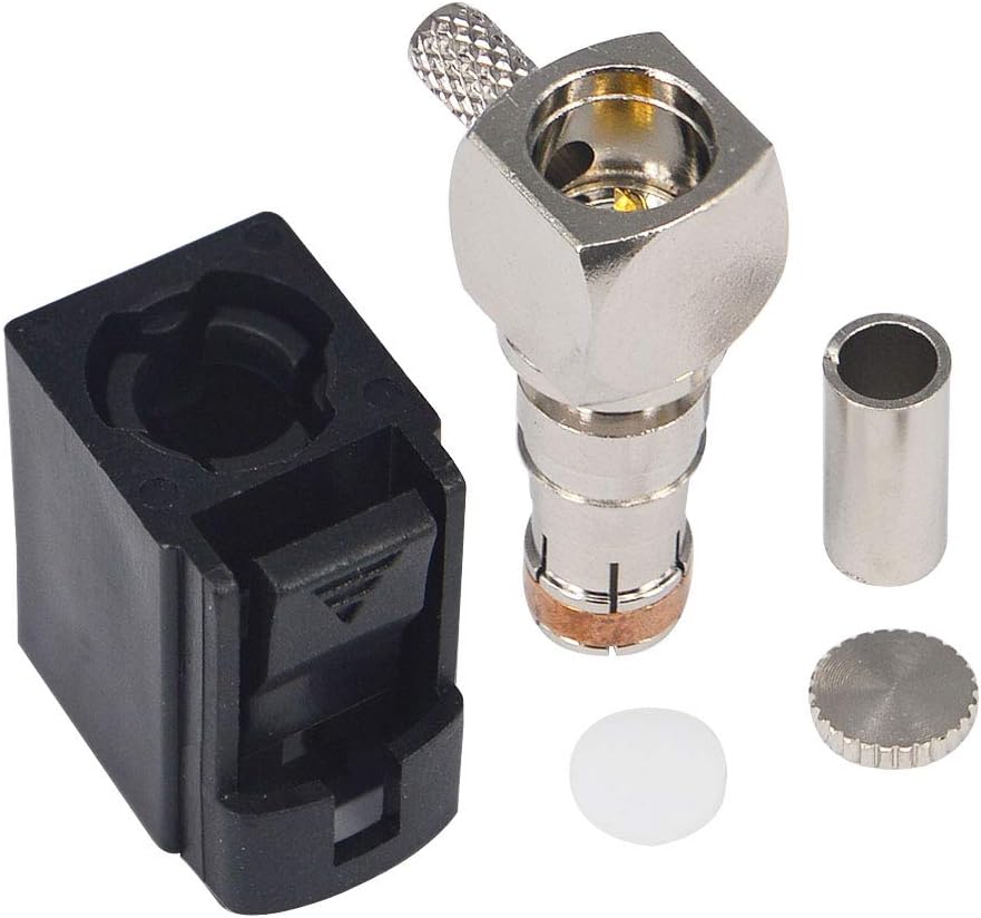 RG174 RG316 5PCS Fakra A RF Coax Right Angle Connector Crimp Jack Female for Black GPS Telematics or Navigation