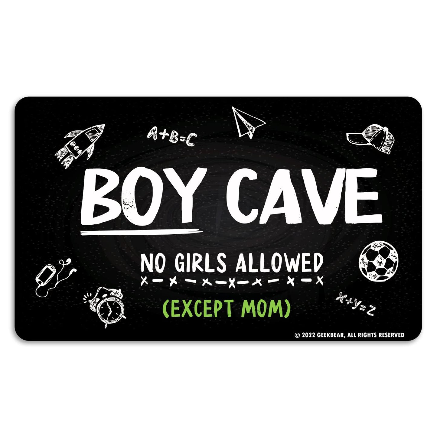 GEEKBEAR Boy Cave Sign - Made with Premium Acrylic - A Cute & Educational Addition to Any Little Boy's Room (Spider Web) - Discontinued Soon
