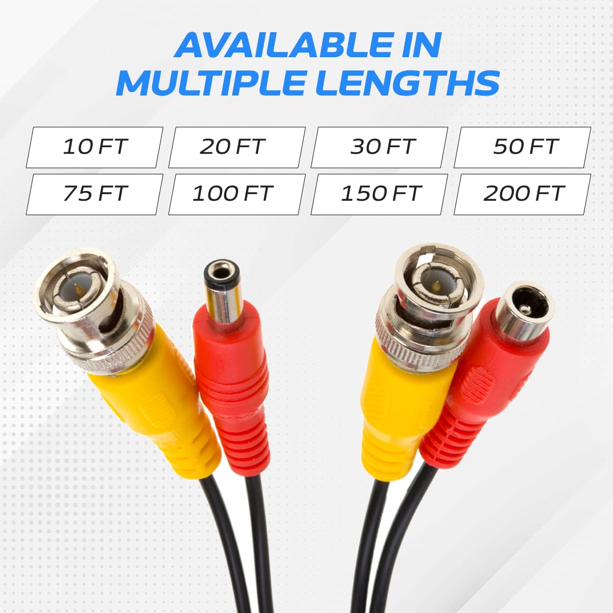50FT Cables Direct Online Black Premade BNC Video Power Cable Extension Wire for CCTV, Security Camera, DVR