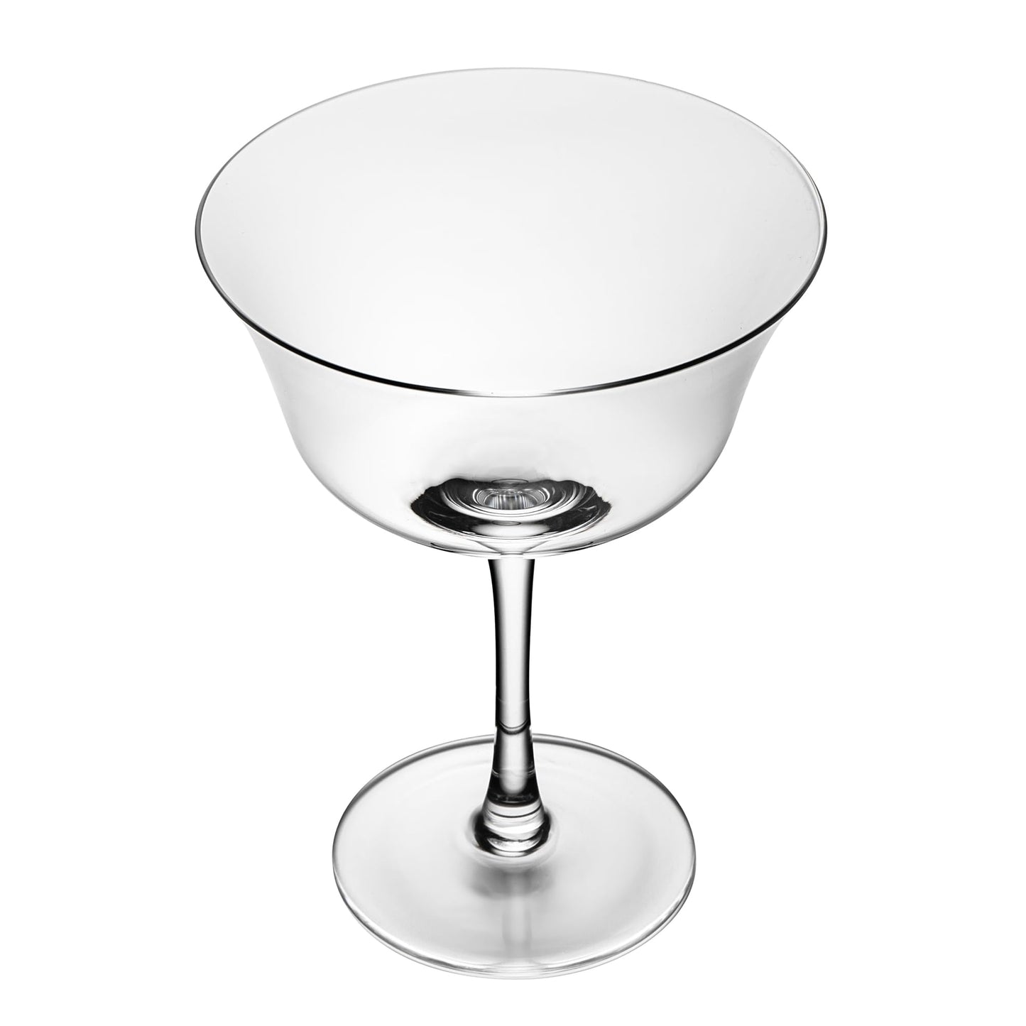Restaurantware-Vetri 13 Ounce Flared Coupe Glasses, 6 Dishwashable Martini Glasses - No Lead, Long Stemmed, Clear Glass Cocktail Drinkware, For Hosting Parties, Serve Margarita Or Cosmopolitan