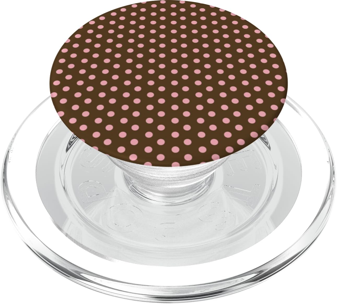 Aesthetic Classic Chic Brown and Pink Polka Dot Aesthetic Preppy Vintage Dotted PopSockets PopGrip for MagSafe