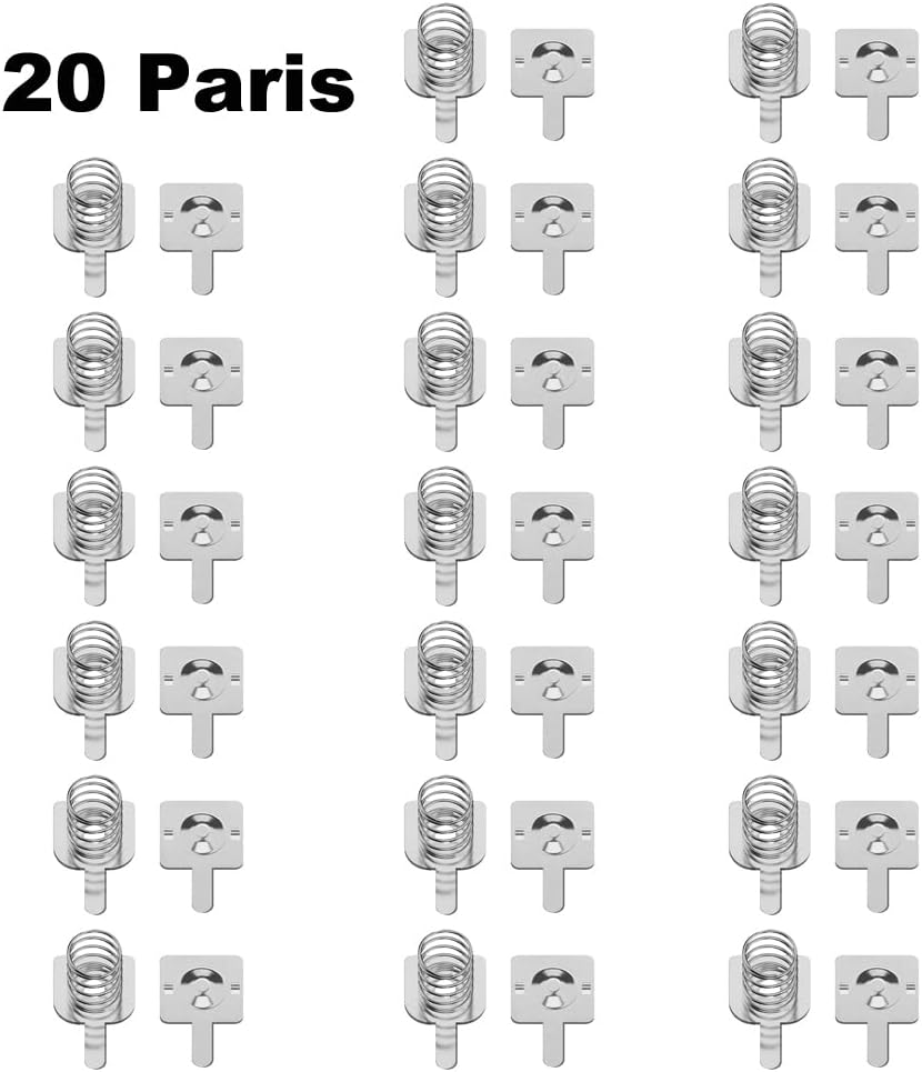 Harniruco 20 LifHap Pairs AA AAA Batteries Metal Battery Spring Contact Plate Replacement for Remote Control Battery