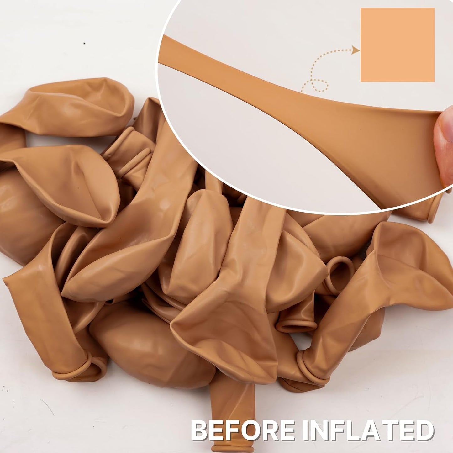 PartyWoo 5-Inch Nude Balloons - 100pcs Apricot Latex for Jungle Safari & Boho Themed Celebrations