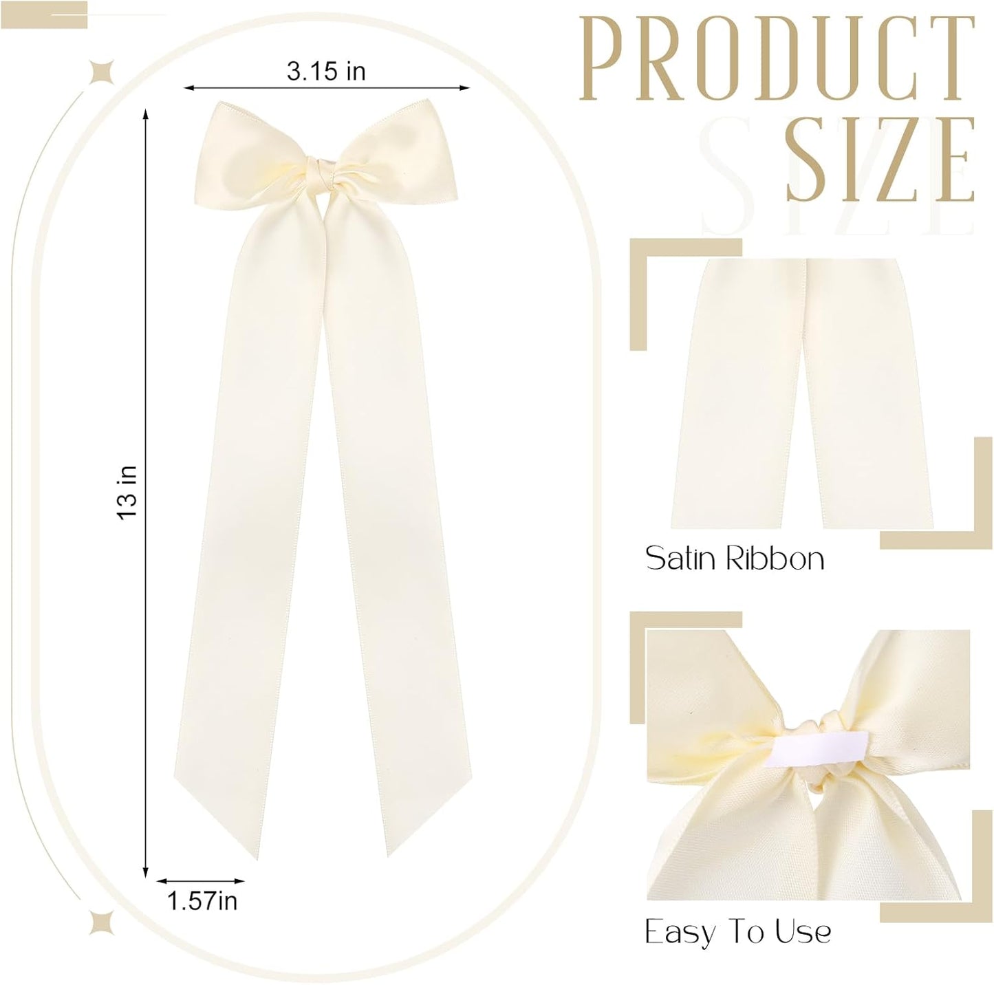 Teenyyou 12 Pcs Ivory Candlestick Bows - 13 Inch Large Coquette Table Decor for Weddings & Parties